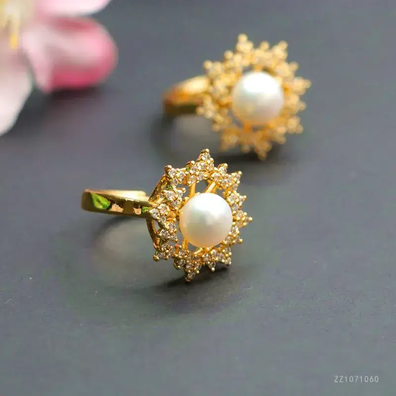 Guan Yu Freshwater Pearl Ring Starlight Full Diamond — feature 7