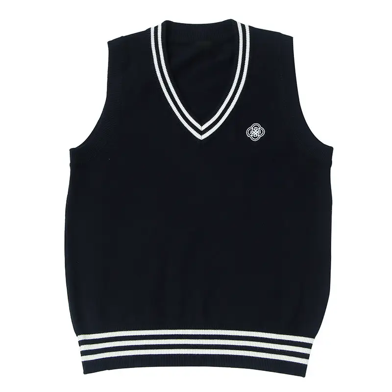 Women's V Neck Knitted Vests Beige Spring Fall