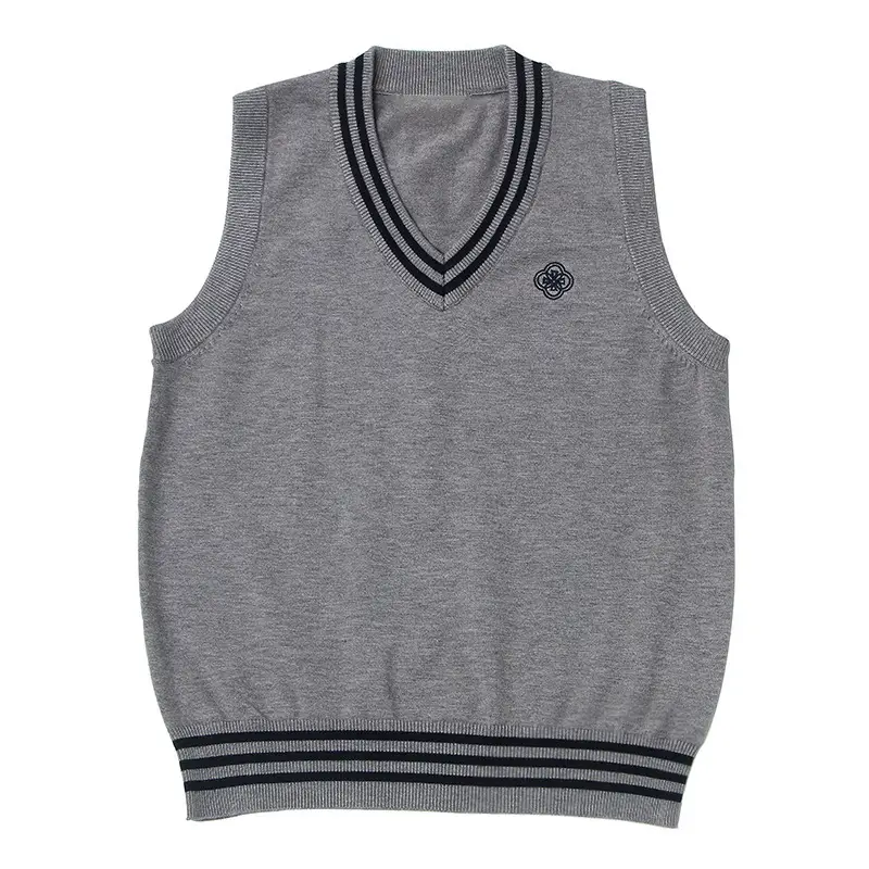 Women's V Neck Knitted Vests Beige Spring Fall