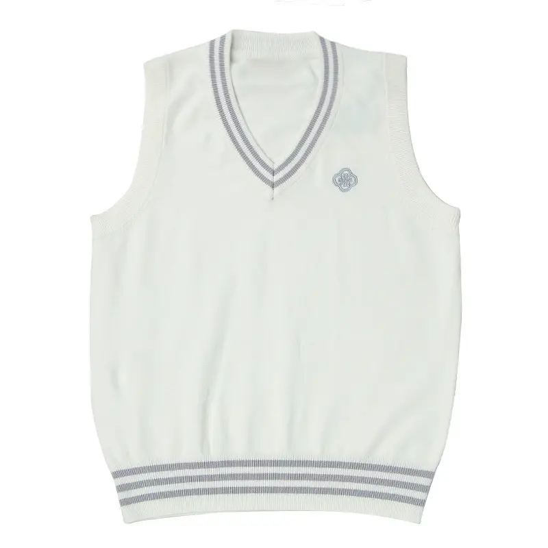Women's V Neck Knitted Vests Beige Spring Fall