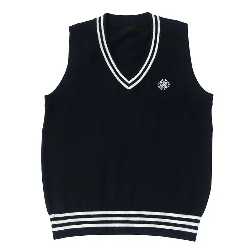Women's V Neck Knitted Vests Beige Spring Fall