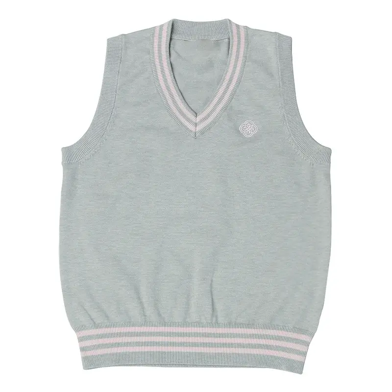 Women's V Neck Knitted Vests Beige Spring Fall