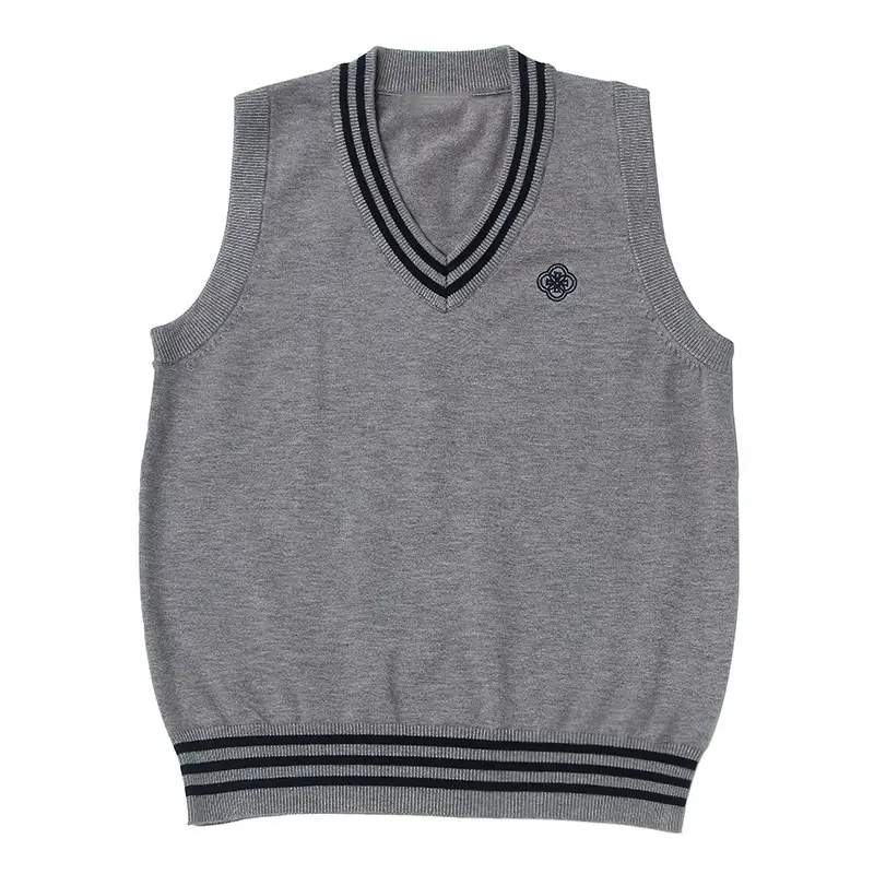 Women's V Neck Knitted Vests Beige Spring Fall