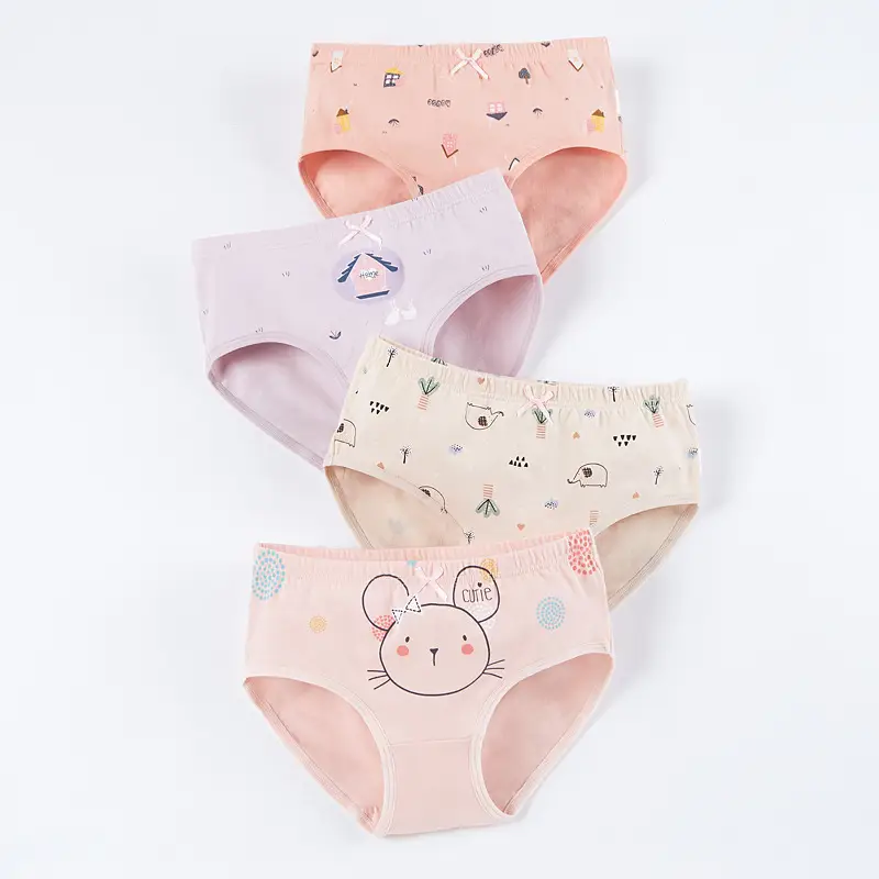 Girls Cotton Boxer Briefs for Girls, Pink & Peach, Cute Designs