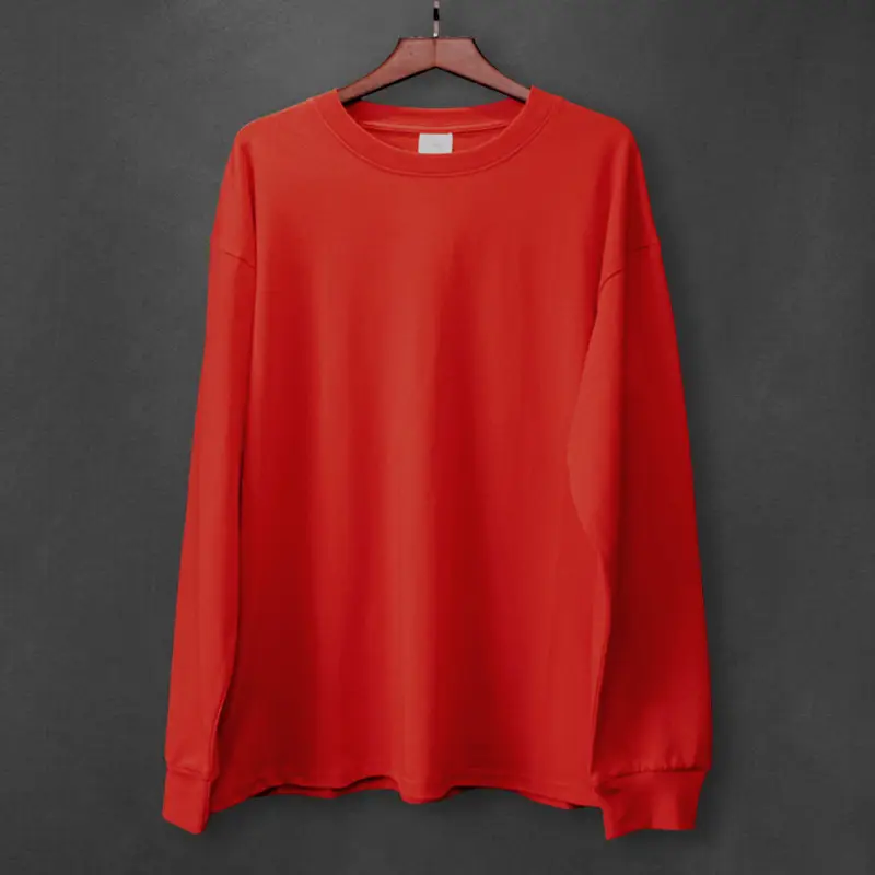 Men Black Heavyweight Cotton Long Sleeve T-Shirt - Image 3