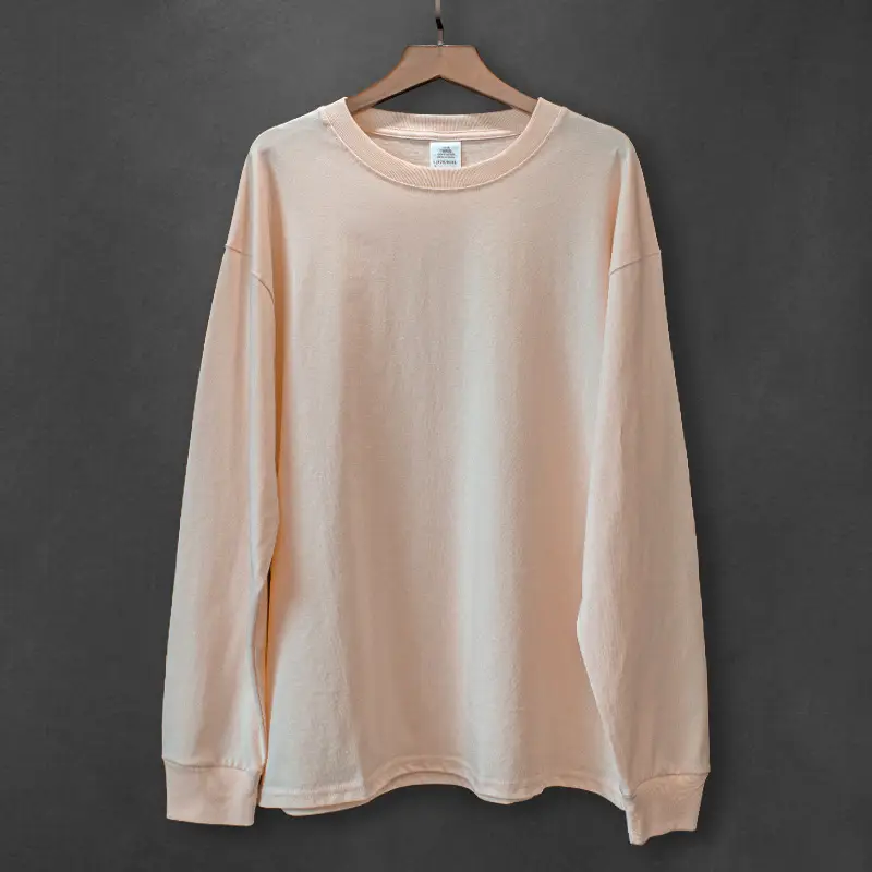 Men Black Heavyweight Cotton Long Sleeve T-Shirt - Image 6