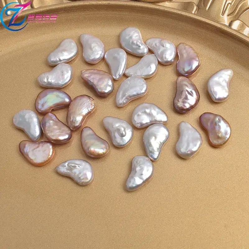 Natural Freshwater Pearl Cashew Baroque Earrings 10-11mm - Image 5