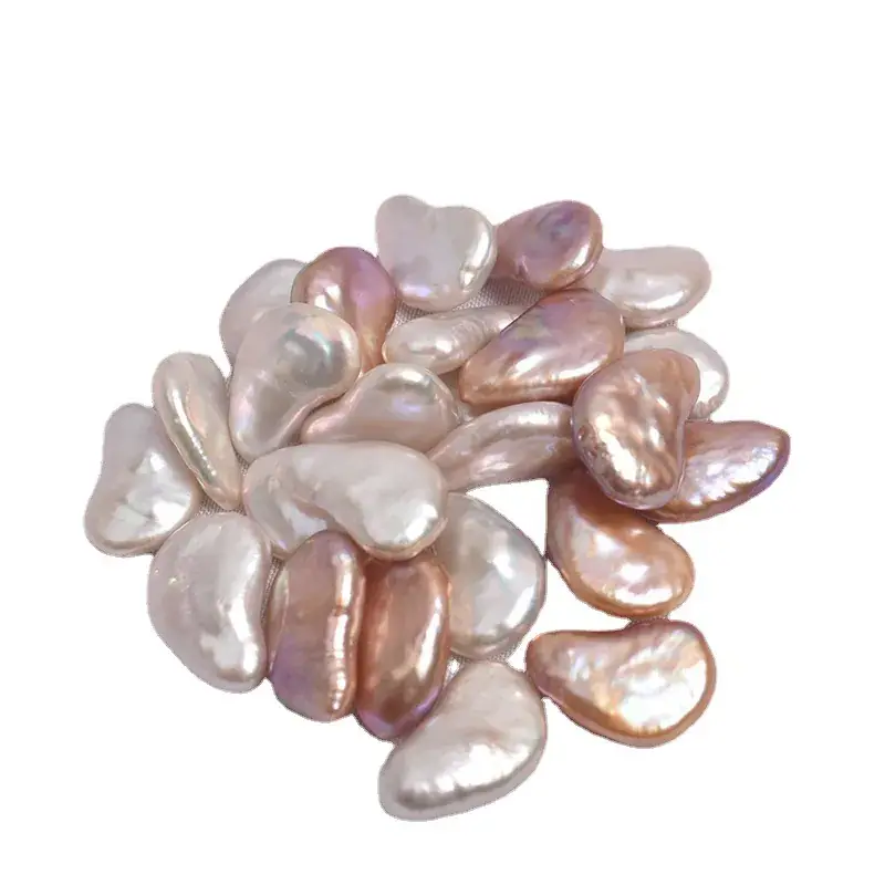 Natural Freshwater Pearl Cashew Baroque Earrings 10-11mm - Image 7