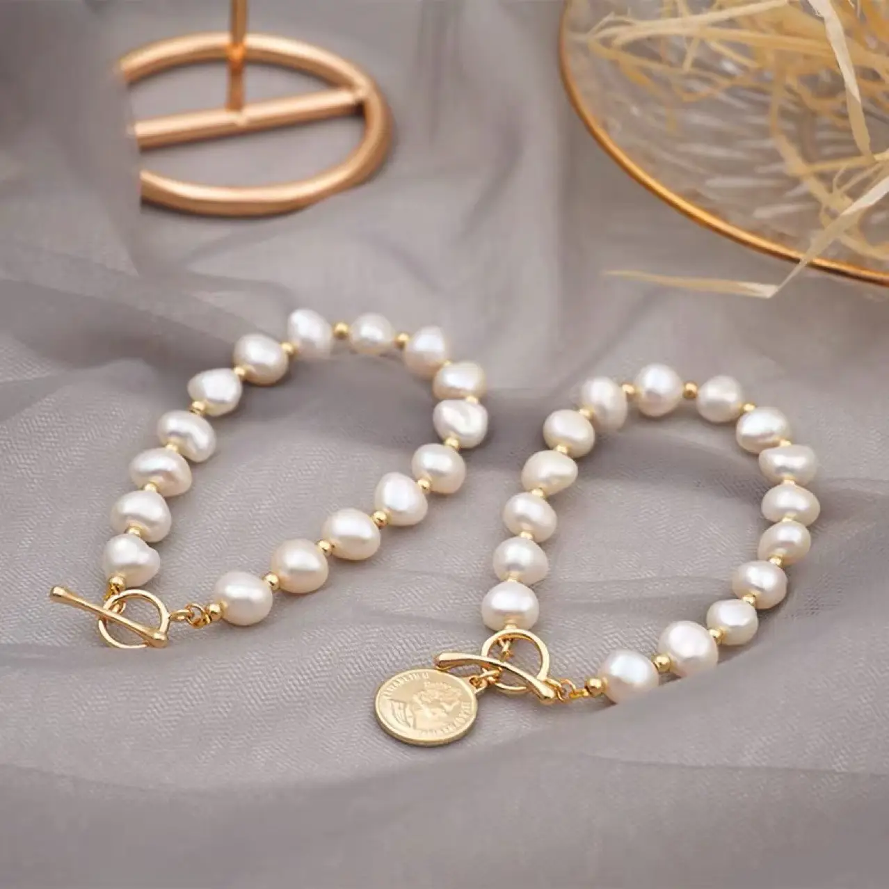 Natural Pearl Bracelet for Women with Gold Clasp — feature 8