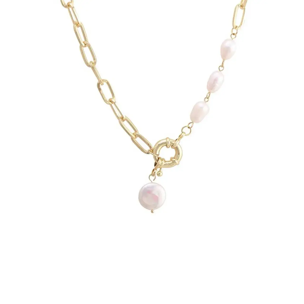 Vintage Pearl Pendant Necklace for Women - Image 2