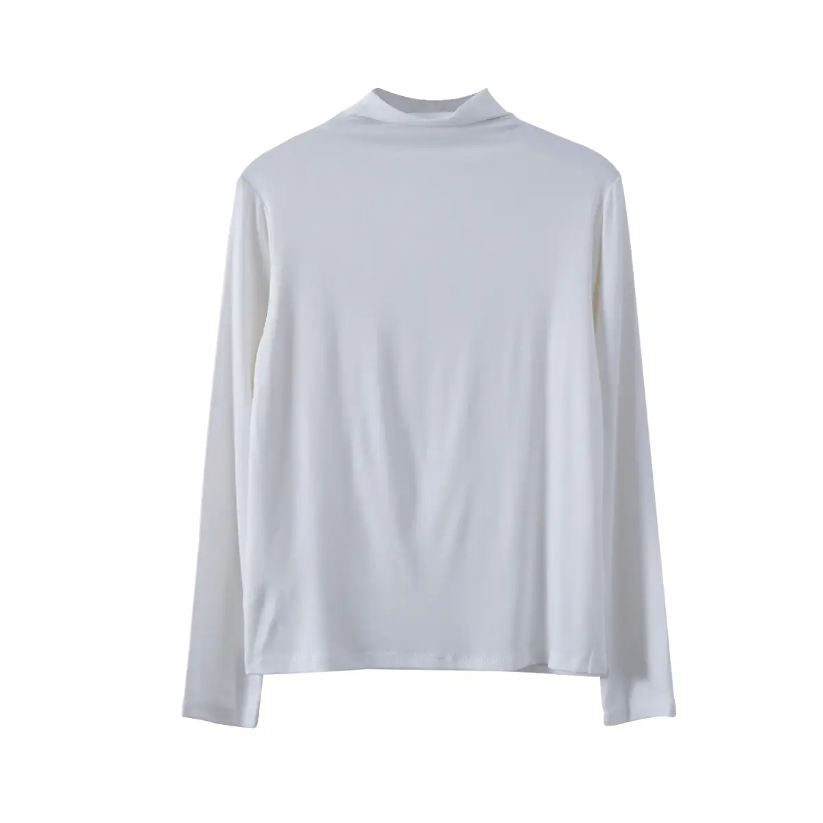 Women's Brown Long Sleeve Half-High Neck Shirt - Image 8