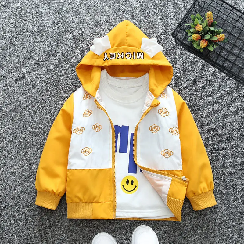Girls Cotton Windbreaker Jacket Yellow White Spring 2025 - Image 6