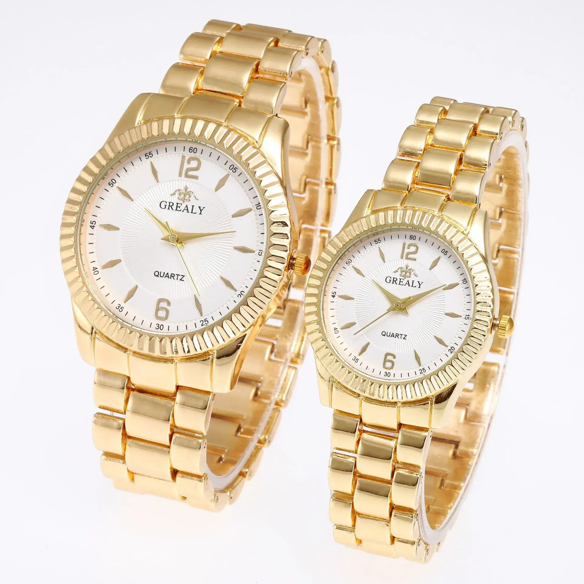2021 Quartz Couple Watches Gold Silver Set