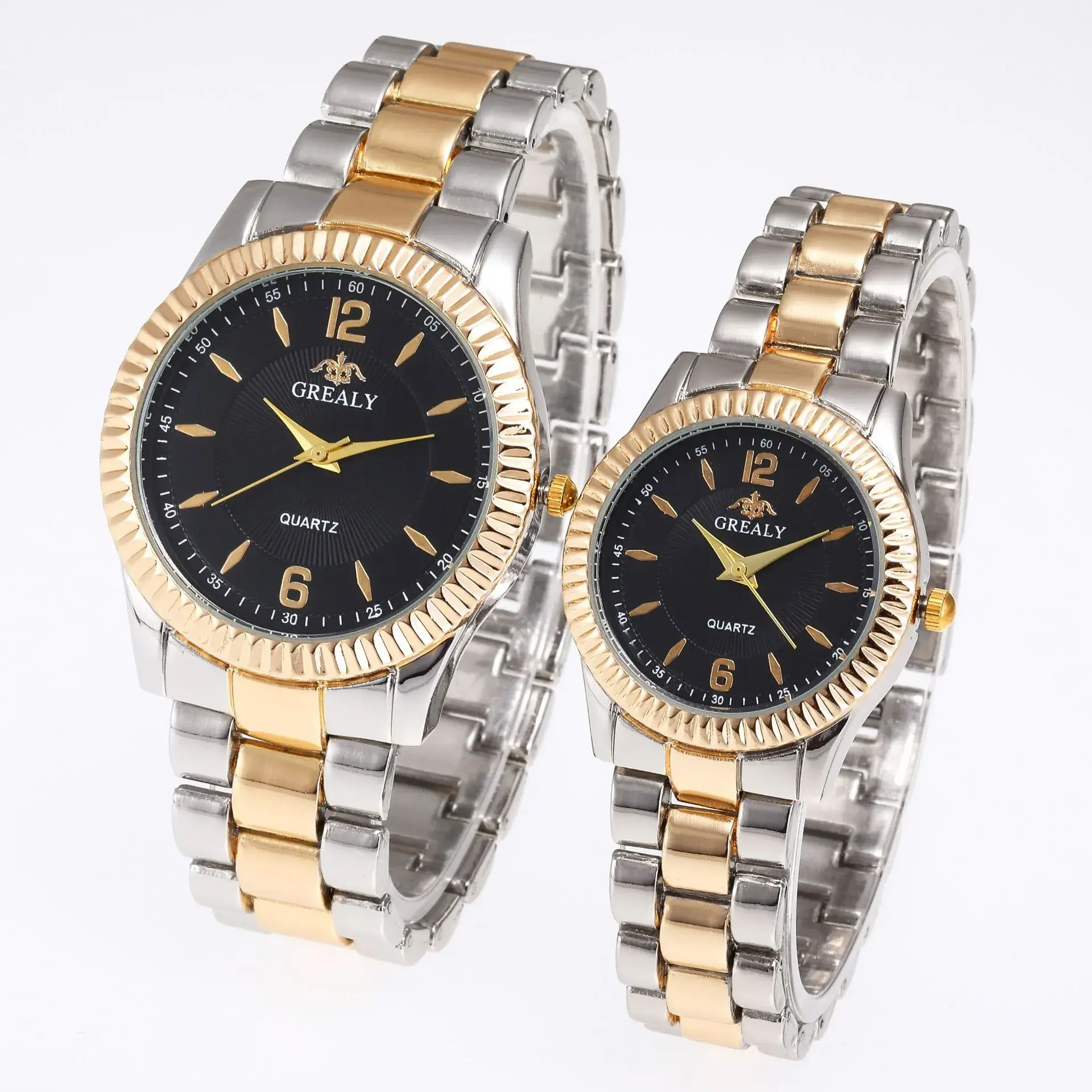 2021 Quartz Couple Watches Gold Silver Set