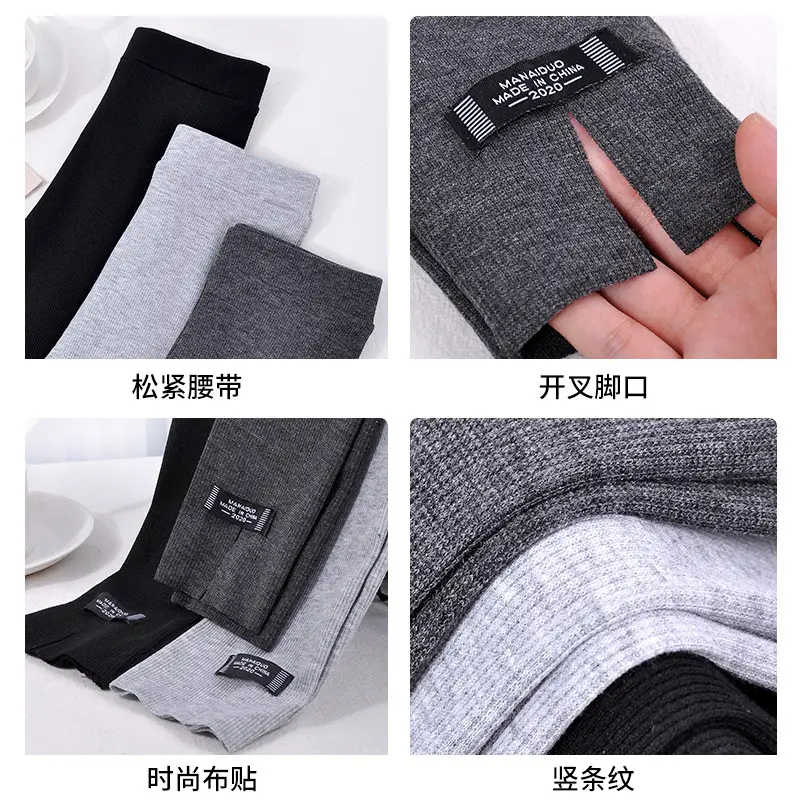 Women Slim Fit Winter Grey Leggings Korean Style - Image 7