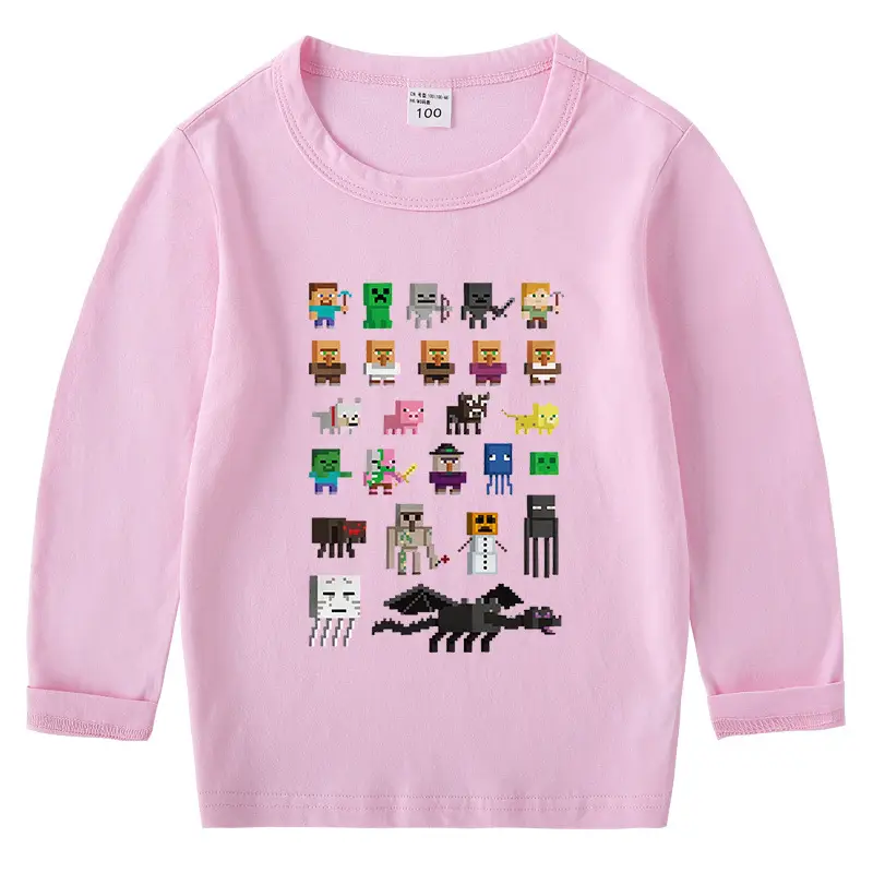 2023 Kids Cotton T-Shirt with Minecraft Design - Image 2