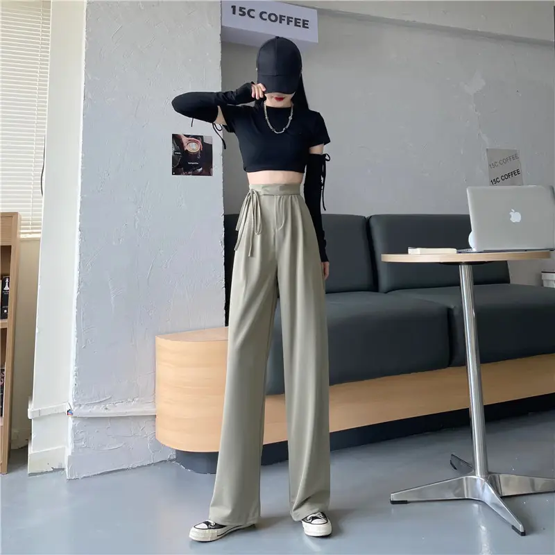 Wide Leg Pants High Waist Drape Suit Pants 2022 Autumn — feature 4