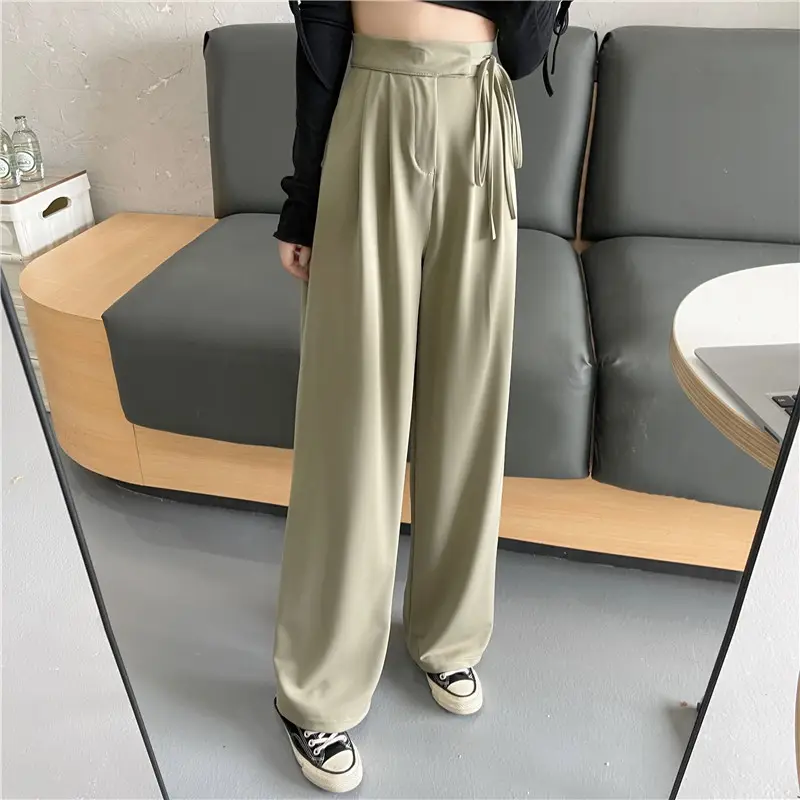 Wide Leg Pants High Waist Drape Suit Pants 2022 Autumn — feature 8