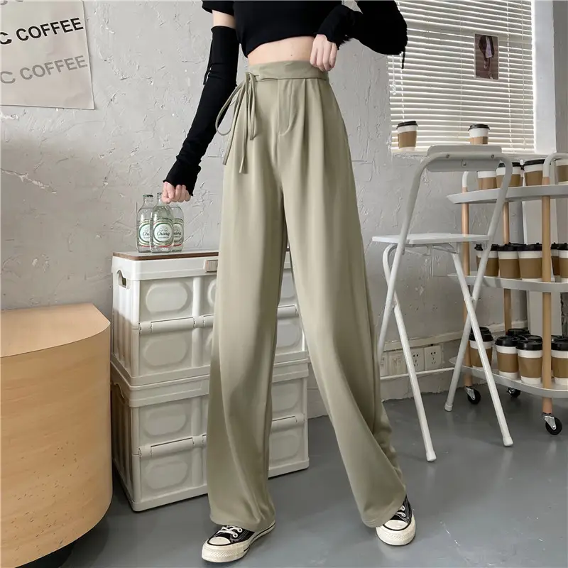 Wide Leg Pants High Waist Drape Suit Pants 2022 Autumn — feature 9