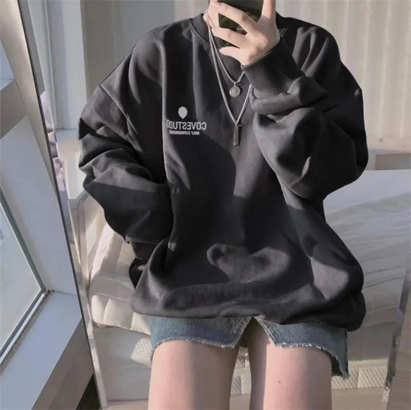 Women Black Loose Fit Sweatshirt 2025 — feature 11