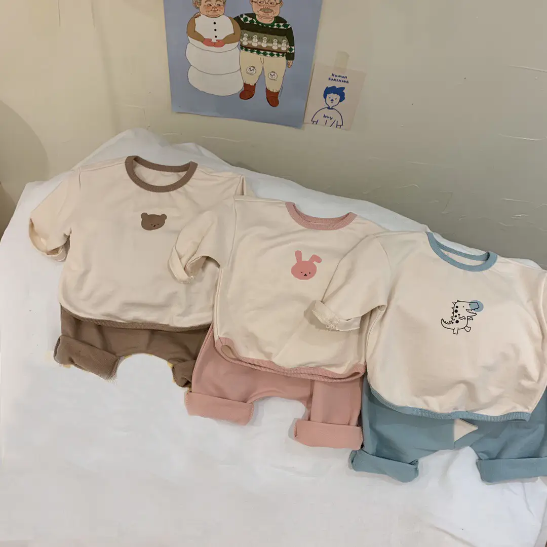 Infant Long Sleeve T-Shirt Top Large PP Pants Set - Image 3