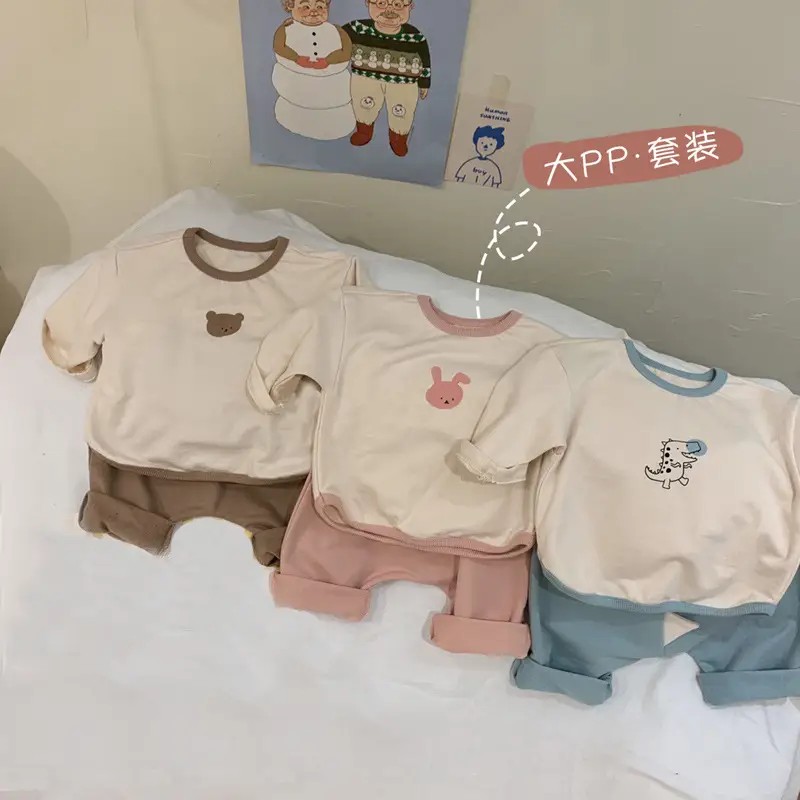 Infant Long Sleeve T-Shirt Top Large PP Pants Set - Image 5
