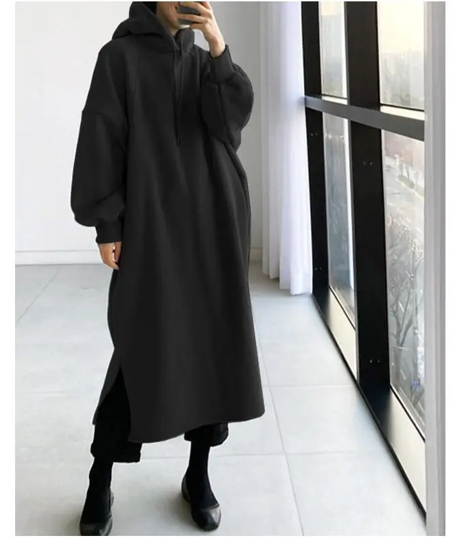 2023 Fleece Mid-Length Hoodie Green - Image 2