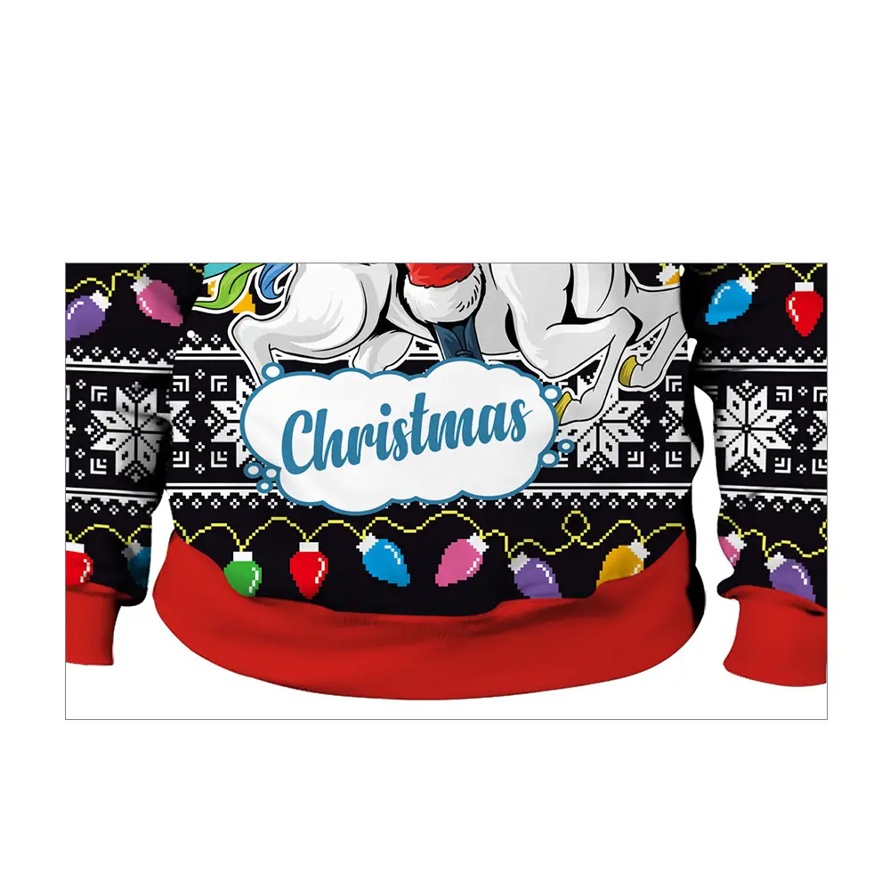 2024 Christmas Santa Digital Print Pullover Top - Image 4