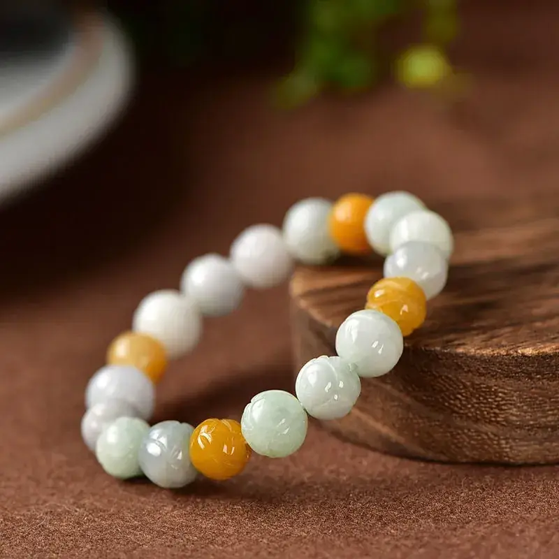 Lotus Jade Beads Bracelet for Men Women S1072524