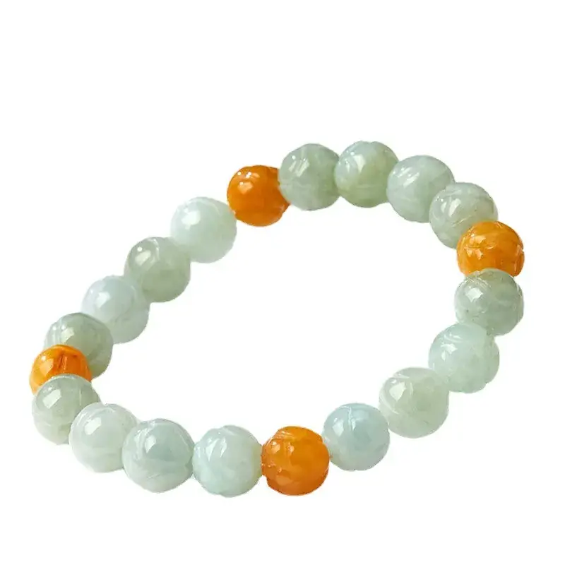 Lotus Jade Beads Bracelet for Men Women S1072524