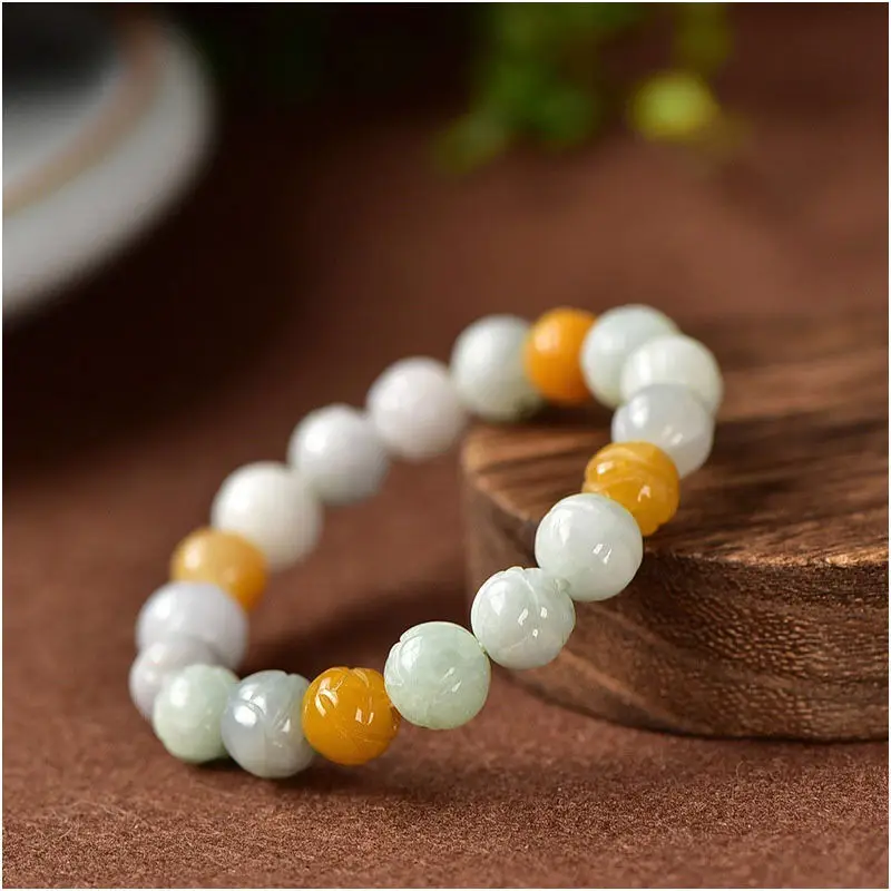 Lotus Jade Beads Bracelet for Men Women S1072524 — feature 10