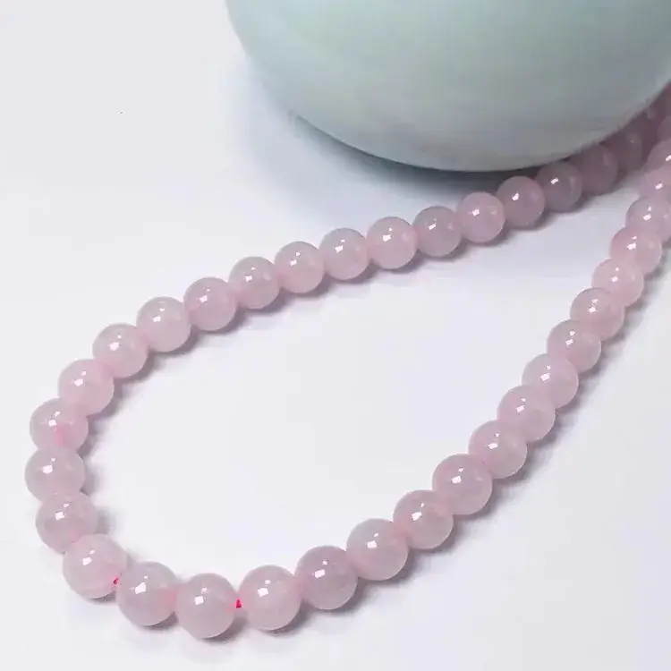 Icy Violet Jade Necklace with Natural Burmese Beads
