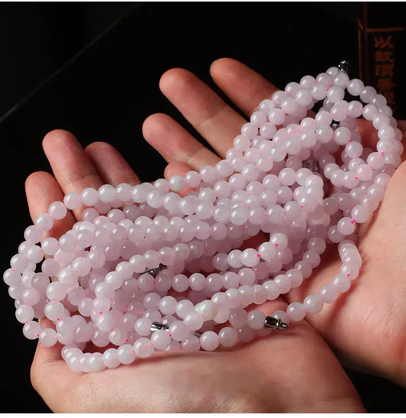 Icy Violet Jade Necklace with Natural Burmese Beads — feature 15