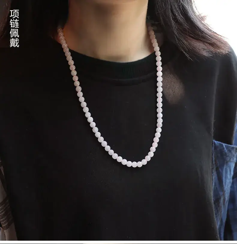 Icy Violet Jade Necklace with Natural Burmese Beads — feature 18