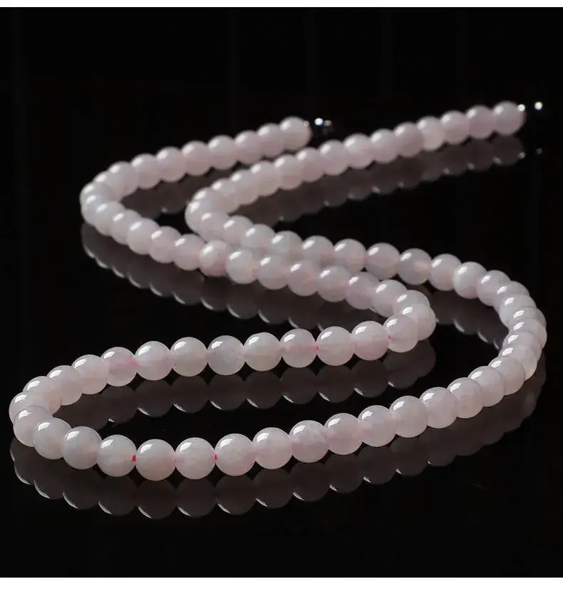 Icy Violet Jade Necklace with Natural Burmese Beads — feature 8