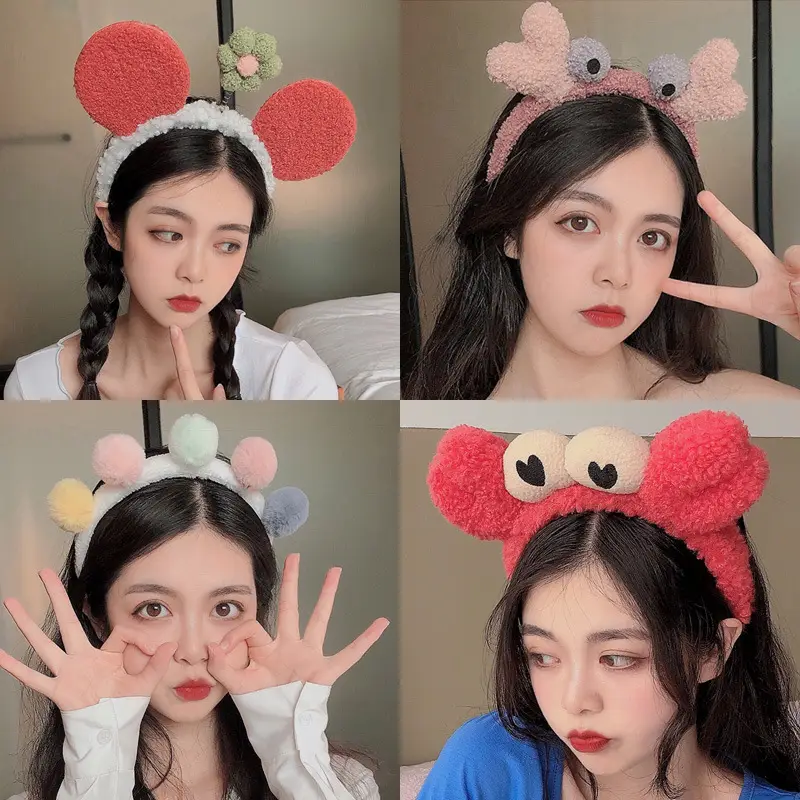 Women's Cute Flower Hair Clip with Fleece Headband - Image 46