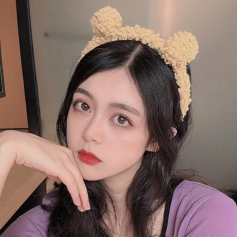 Women's Cute Flower Hair Clip with Fleece Headband - Image 10