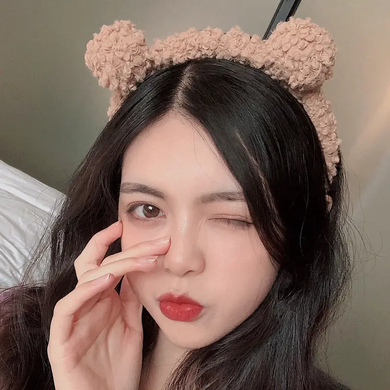 Women's Cute Flower Hair Clip with Fleece Headband - Image 11