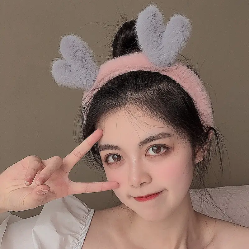 Women's Cute Flower Hair Clip with Fleece Headband - Image 35
