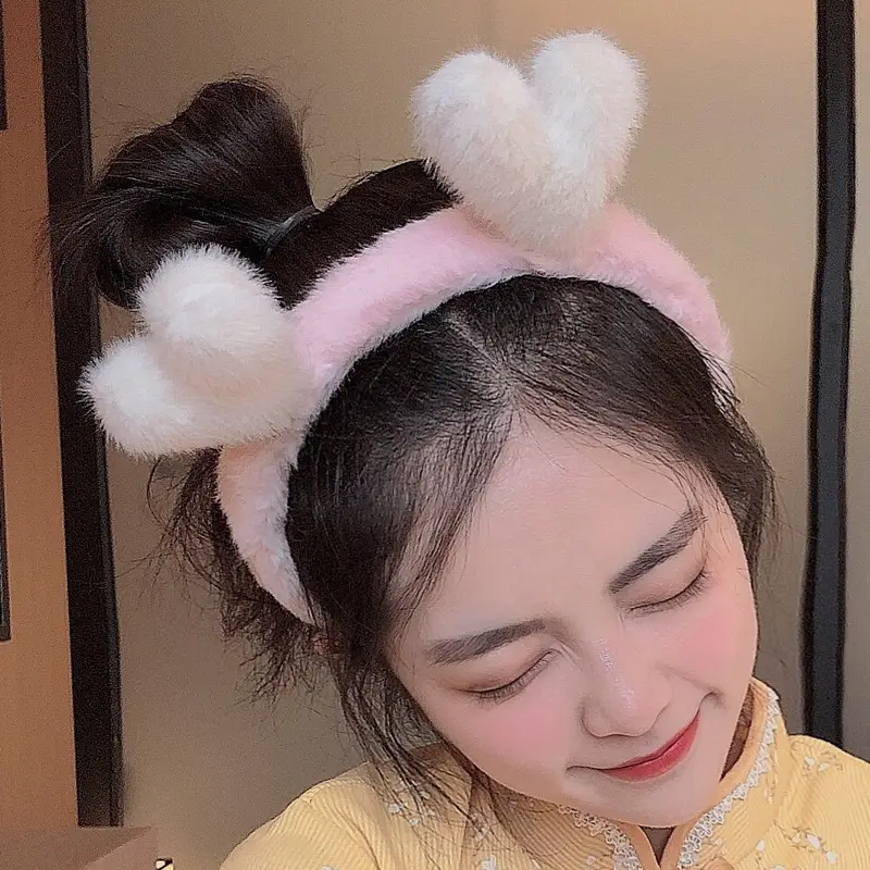 Women's Cute Flower Hair Clip with Fleece Headband - Image 37