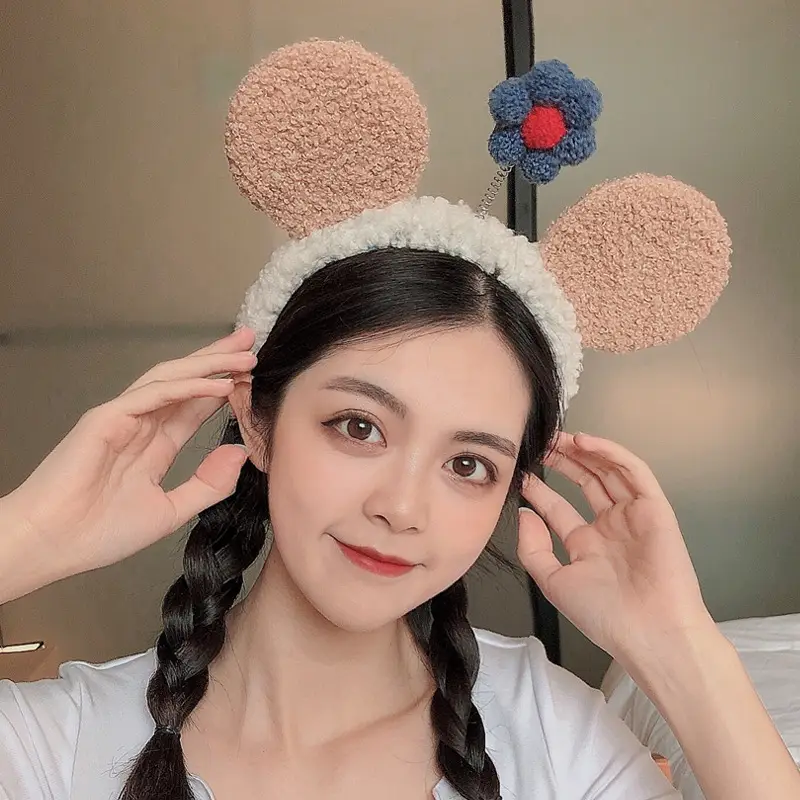 Women's Cute Flower Hair Clip with Fleece Headband - Image 5