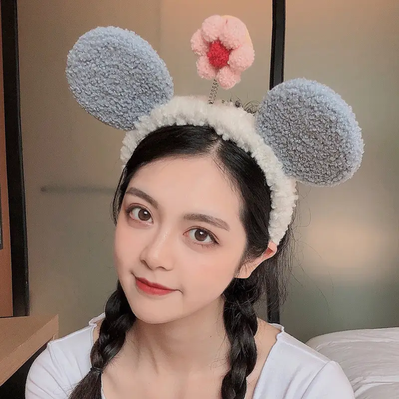 Women's Cute Flower Hair Clip with Fleece Headband - Image 6