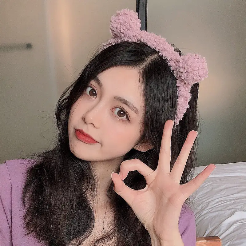 Women's Cute Flower Hair Clip with Fleece Headband - Image 7
