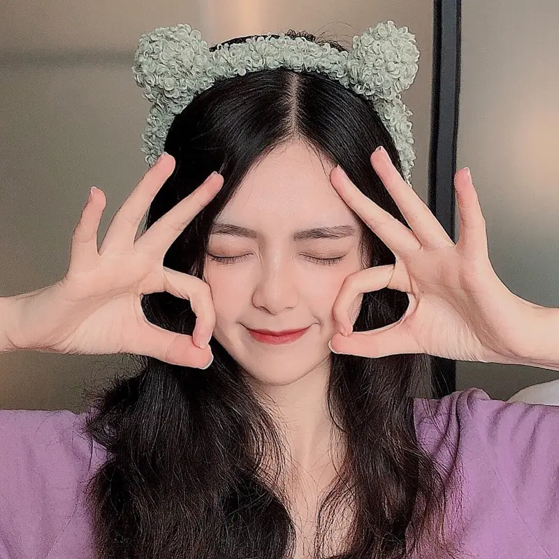 Women's Cute Flower Hair Clip with Fleece Headband - Image 8