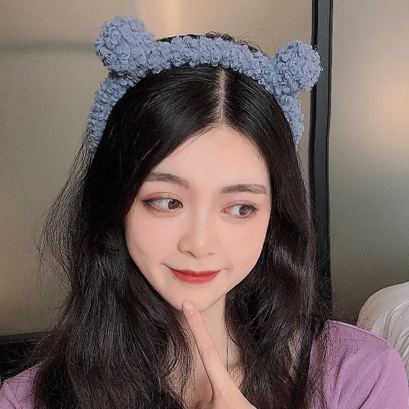 Women's Cute Flower Hair Clip with Fleece Headband - Image 9