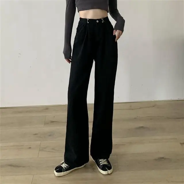 White Wide Leg Pants with High Waist Slimming Design - Image 2