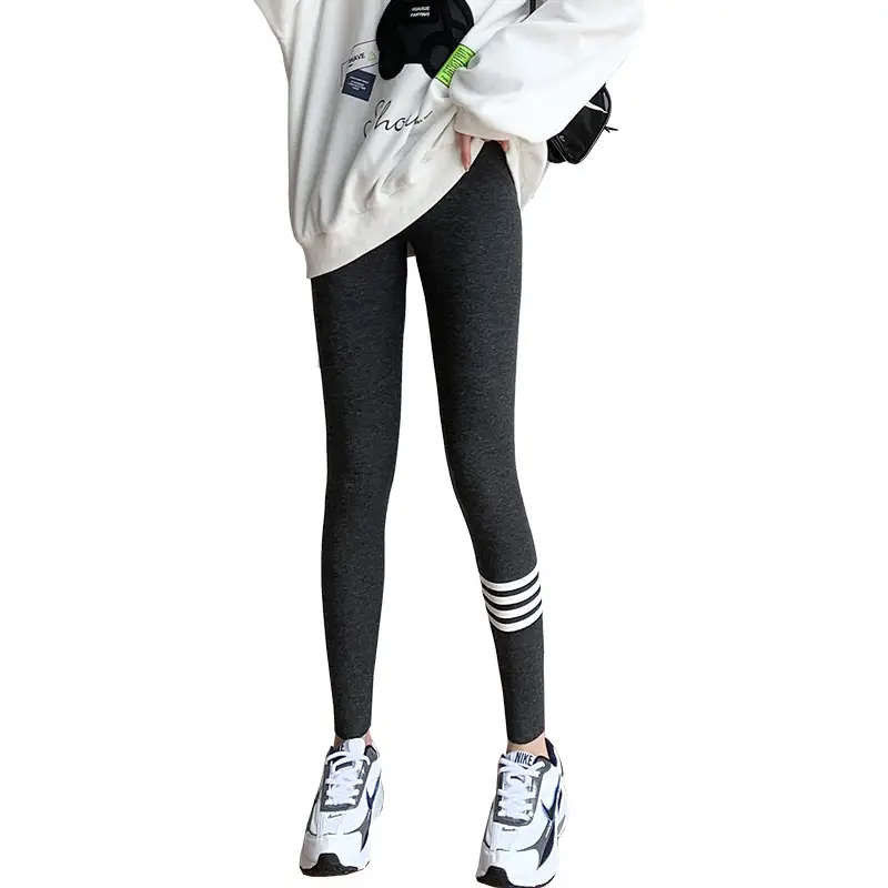2021 Threaded Leggings Women Grey Hip Lifting Slimming - Image 8