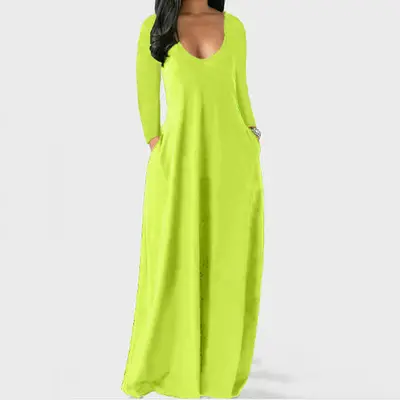 Women's Green Long Sleeve Dress Large Size - Image 6
