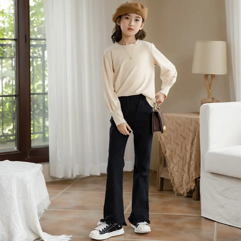 Girls Pure Cotton Wavy Top with Long Sleeve & Cap - Image 4