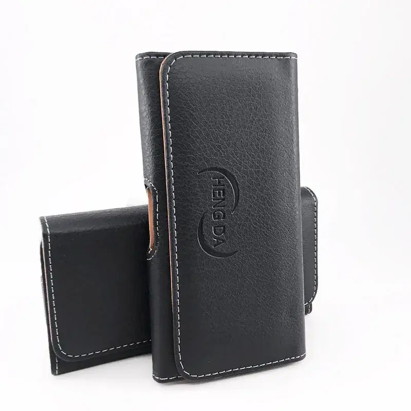 Leather Wallet with Brand Logo, Black, Machine-Wearing Belt